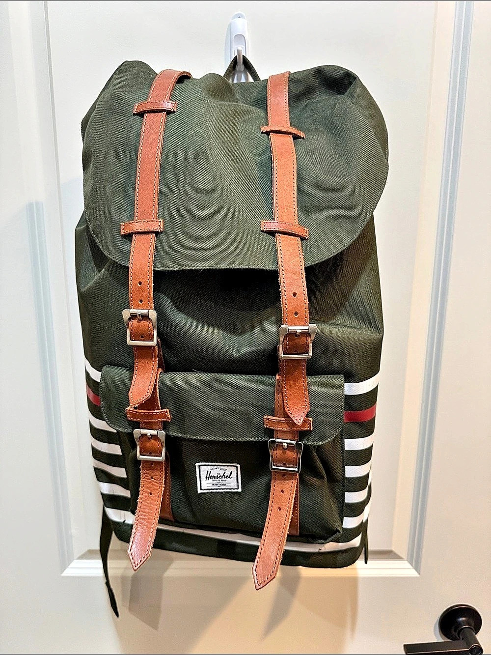 Herschel Striped Backpack in Green & Brown